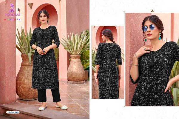 Poonam Rockstar Rayon Slub Kurti With Bottom Collection 